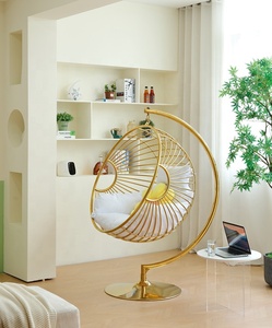 Mobilier <span class=keywords><strong>de</strong></span> loisirs en acier inoxydable, chaise pivotante suspendue <span class=keywords><strong>de</strong></span> jardin, Patio extérieur, chaise pivotante pour hôtel, chaise oeuf en métal - Product Image 6