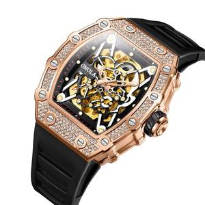 Reloj Mecánico de Lujo para Hombre, Diseño Esqueleto, Logotipo Personalizado, Movimiento Automático, Esfera Luminosa, Caja y Correa de Acero Inoxidable - Product Image 1