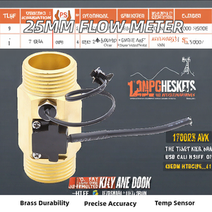 Medidor de Flujo de Turbina SEA DIJIANG de 25 mm para Agua, Aceite y Combustible, Latón y Cobre, Sensor Hall de 1'', Sonda de Temperatura de 50K, 2-50 L, 1.75 MPA - Product Image 2