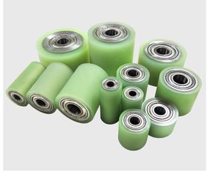 Stock PU enduit poulie de roulement rouleau en caoutchouc polyuréthane résistant à l'usure non alimenté rouleau en caoutchouc bande transporteuse rouleau enduit - Product Image 5