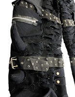 Jeans en denim personnalisés pour hommes, style rétro hip-hop streetwear, effet torché, déchirés, avec rivets, vêtements pour hommes grande taille, pantalon cargo à jambes larges