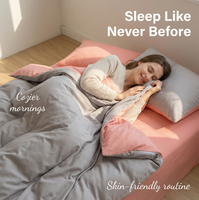 Housse de couette moderne en polyester tricoté + taie d'oreiller, ensemble trois pièces, couleur unie, lavable, 200TC, literie pour la maison, vente en gros