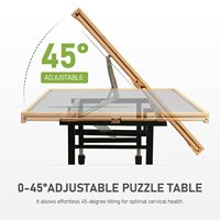 Table de puzzle 1500 pièces avec roulettes, tiroirs et couvercle, hauteur réglable et 45 °   Planche à découper inclinable