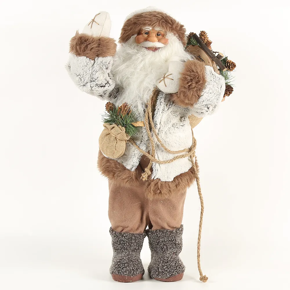 50cm/65cm in piedi babbo natale con sacchetto regalo decorazione Festival Holiday Figurine Collection Xmas Vintage Santa Display