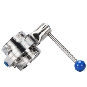 Bền Sử Dụng Giá Thấp Vệ Sinh SS304 SS316 <span class=keywords><strong>Threaded</strong></span> <span class=keywords><strong>Union</strong></span> Van Bướm Cho Ngành Công Nghiệp Hóa Chất - Product Image 3