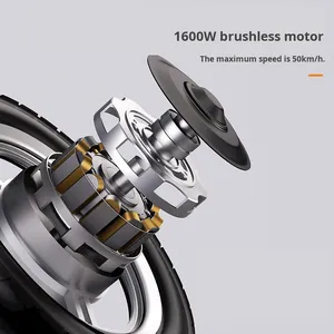Trottinette pliable Hezzo F5, livraison gratuite, 10 pouces, 1600W, batterie lithium 18Ah, autonomie 40-60 km, pneus en aluminium - Product Image 5