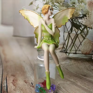 Figuras <span class=keywords><strong>de</strong></span> <span class=keywords><strong>Hadas</strong></span> <span class=keywords><strong>de</strong></span> Resina con Diseño Bonito, Miniaturas <span class=keywords><strong>de</strong></span> <span class=keywords><strong>Hadas</strong></span> Verdes con Alas - Product Image 2