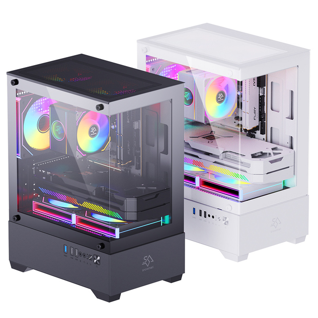 SNOWMAN Advanced Mini Gaming PC Case Durable Compact Mid Tower Cool Front USB Ports for Enthusiasts Servers ATX E-ATX Compatible