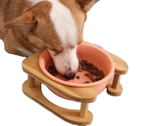 Wholesale Customizable Wooden Pet Bowl Bamboo Crafts