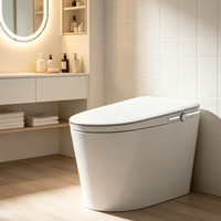 Toilette intelligente automatique haute performance avec protection anti-refoulement et protection haute/basse tension, fonction vocale en anglais pour l'hôtellerie