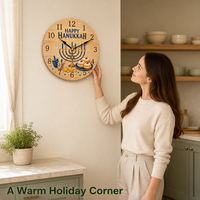 Horloge murale en bois imprimée pour les fêtes, haute saturation, 25x25cm, cadran en bois sans bordure, horloge ronde à suspendre, décoration intérieure, vente en gros