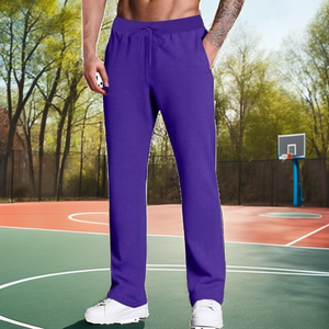 Pantalon cargo sportif respirant mi-saison pour hommes et garçons, taille élastique, poids moyen, teint uni, taille mi-haute - Product Image 2