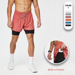 Pantalones Cortos Deportivos 2 en 1 <span class=keywords><strong>para</strong></span> <span class=keywords><strong>Hombre</strong></span>, de Secado Rápido, Ecológicos, con Bolsillo Integrado y Orificios Transpirables <span class=keywords><strong>para</strong></span> <span class=keywords><strong>Gimnasio</strong></span> y Uso Diario - Product Image 2