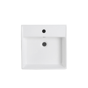 Lavabo de Baño de Cerámica Blanca de Diseño Personalizado, Lavabo Moderno <span class=keywords><strong>Cuadrado</strong></span> de Arte para Sobreponer - Product Image 6