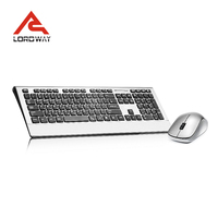Keyboard dan Mouse Nirkabel 2.4G dengan Tata Letak Bahasa Inggris Ergonomis, Bersertifikasi ROHS, CE, dan FCC, Dilengkapi Tata Letak Bahasa yang Dapat Disesuaikan