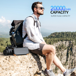 แบตสำรองพลังงานแสงอาทิตย์ 20000mAh พร้อมสายชาร์จ PD20W ในตัว - ตัวเลือกยอดนิยมสำหรับการใช้งานกลางแจ้ง ระบบผลิตไฟฟ้าแบบมือหมุน - Product Image 2