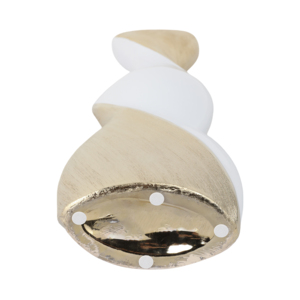 Vaso in ceramica intrecciata bianco e oro, moderno elemento decorativo per la tavola del soggiorno. - Product Image 6