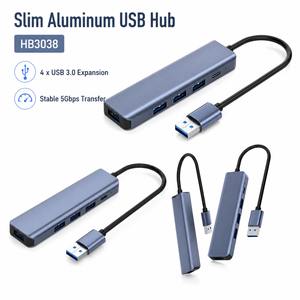 Hub USB-C 5 en 1, 4 Puertos USB-A 3.0 (5Gbps), 4 Interruptores de Alimentación Independientes, Tipo-C DC 5V/4A, Carcasa de Aluminio Certificada <span class=keywords><strong>para</strong></span> Laptop - Product Image 3