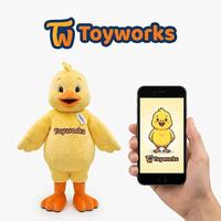 Mascotte en peluche personnalisée Canard Jaune Mignon avec impression sur la poitrine, idéale pour les activités parent-enfant en crèche et les promenades