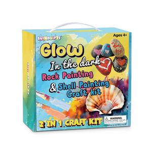 Kit di pittura Rock Glow in The Dark personalizza Kit di arte e artigianato Shell Art-giocattoli da disegno per bambini dipingono le tue forniture artigianali - Product Image 1