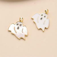 Charmes de bijoux en laiton plaqué or 18 carats pour enfants, collier pendentif fantôme d'Halloween