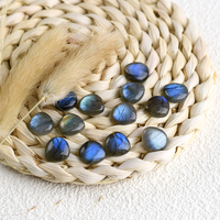 Labradorita triangular regordeta con fuerte piedra de protección mística de Flash azul-verde para joyería DIY accesorios espirituales
