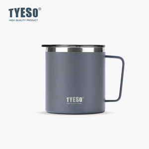 <span class=keywords><strong>Tyeso</strong></span> แก้วกาแฟสแตนเลสเก็บความร้อนผนังสองชั้นขนาด14ออนซ์พร้อมที่จับและฝาปิดปราศจากสาร BPA สำหรับเดินทาง TS-8789B - Product Image 1