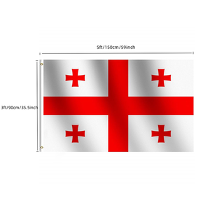 Không thấm nước 3x5 ft Châu Âu cup Georgia cờ của Georgia GE Country cờ trắng chữ thập đỏ cho Đảng lễ kỷ niệm yêu nước hiển thị - Product Image 3