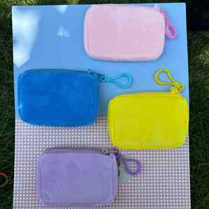 Monedero de Felpa Cuadrado de Color Sólido, Bolsa para Guardar Auriculares de Color Caramelo, Mini Cartera con Cierre, Regalo Promocional para Estudiantes - Product Image 3