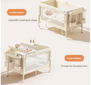 Cuna Plegable Multifuncional Portátil para Bebés con Función de Balanceo, Plegado y Unión con un Solo Clic, para Recién Nacidos de 0 a 36 Meses, Uso Doméstico - Product Image 3