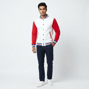 Veste de baseball en toile personnalisée de haute qualité pour hommes, avec fermeture éclair, design brodé, logo frontal, nouvelle collection - Product Image 1