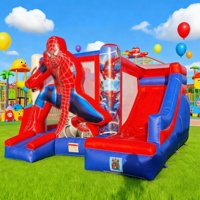 Château gonflable commercial Spiderman, taille et couleur personnalisables, garantie de 3 ans, capacité de 350 kg, installation facile