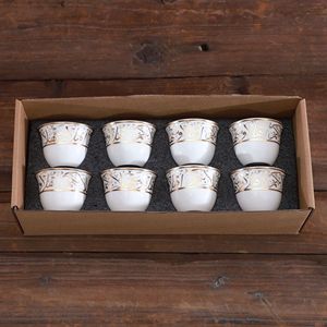 Ensemble de 8 tasses à thé en céramique style Moyen-Orient Turquie, tasses à thé noir - Product Image 6