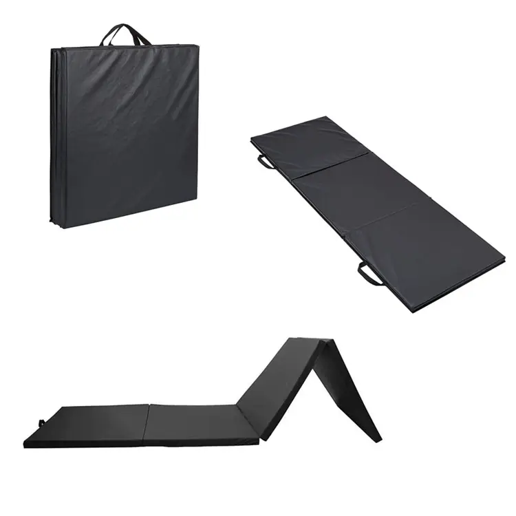 50mm Thick Folding Exercise Mat with Carrying Handles for Gymnastics Home Gym Protective Flooring