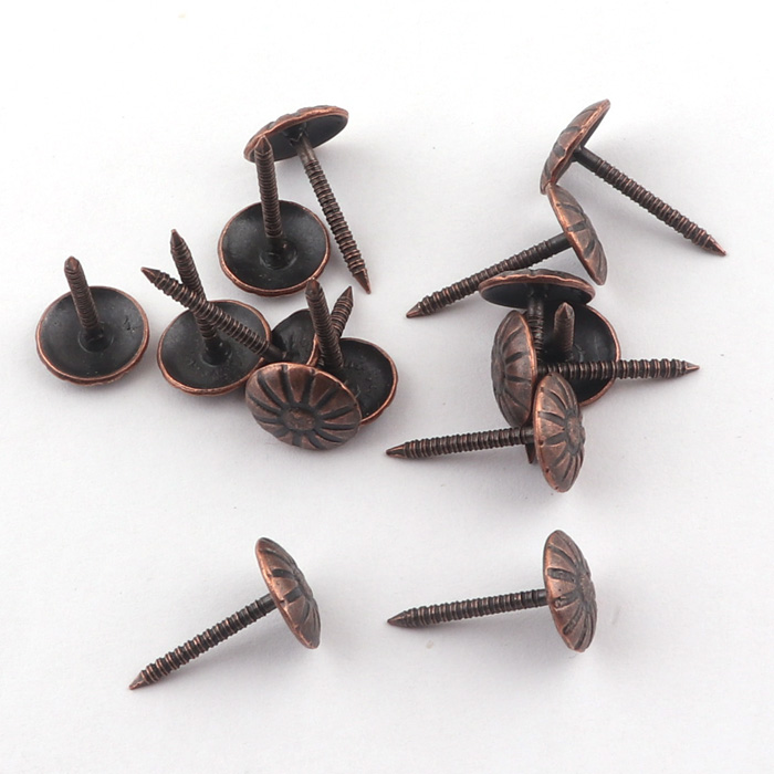 Медные декоративные кнопки гвоздь для мебели античные штыри узор полые обивка ножницы для цепей диван лак для ногтей для столика стул и Bed-11x19mm