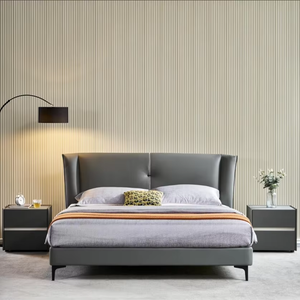 Bedroom Furniture New Design Double <strong>Beauty</strong> Modern King Size <strong>Bed</strong> Leather Luxury Stainless Steel Metal <strong>Beds</strong> for Home - Product Image 1