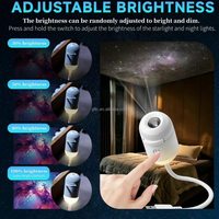 Mini projecteur USB Galaxie, veilleuse à rotation 360°, projection ciel étoilé, lumière d'ambiance LED pour chambre à coucher, intensité réglable, design moderne