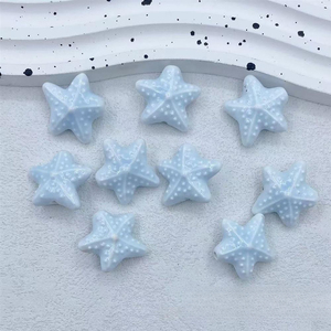 Cuentas de cerámica de estrella de mar con esmalte floral de alta temperatura - Materiales de joyería de moda hechos a mano y procesados en horno para bricolaje y cadenas para teléfono - Product Image 4