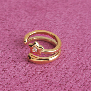 Aretes Tipo Cuff de Acero Inoxidable Chapado en Oro de 18K con Diseño de Estrella Celestial y Pedrería para Mujer de J&D Designer, Joyería de Moda - Product Image 3