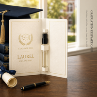 Kartu Sampel Parfum Kenang-kenangan Wisuda Tahun Kelas Dengan Tempat Botol Parfum, Cetak Deboss Emas, MOQ Rendah, Hadiah Aroma Kampus