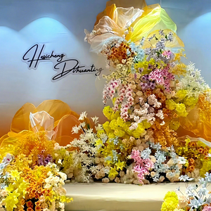 Fleurs artificielles jaunes pour la décoration de salles de mariage, fleurs artificielles pour aménagement paysager, matériaux pour arche DIY - Product Image 1