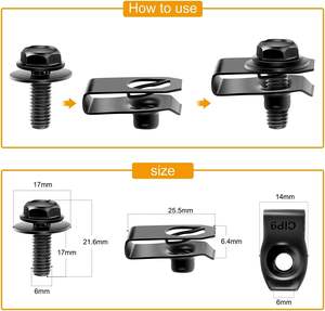 35 Uds motor debajo de la cubierta Splash Shield cuerpo pernos tornillos parachoques guardabarros forro empuje retenedor sujetador extruido U-tuercas remache Clips - Product Image 2