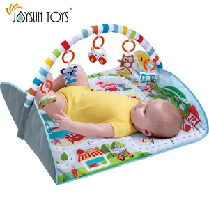 Tráfego tema ginásio do bebê tapete com lindo carro visual, ouvido, toque, cognitivo desenvolvimento precoce jogar esteiras