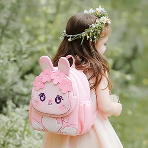 <span class=keywords><strong>Sac</strong></span> <span class=keywords><strong>à</strong></span> <span class=keywords><strong>dos</strong></span> scolaire léger en néoprène pour enfants, motif lapin de dessin animé, pour garçons et filles de 3 <span class=keywords><strong>à</strong></span> 6 ans, design mignon et tendance, fermeture éclair, tout inclus - Product Image 1