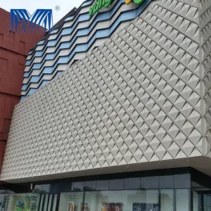 Alucobond 3d金属房屋瓷砖外墙板材料幕墙铝廉价立面建筑材料待售