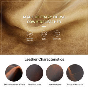 Pochette de rangement minimaliste en cuir véritable Crazy Horse pour accessoires électroniques et gadgets de voyage, idéale comme cadeau - Product Image 3