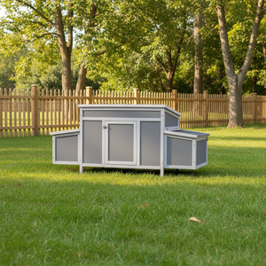 Gallinero <span class=keywords><strong>JX</strong></span> de Madera Maciza Gris con Techo Impermeable, Extremadamente Cálido por Dentro Tiene Gran Capacidad - Product Image 1