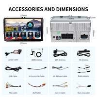 Autoradio 9 pouces pour VW, navigation GPS universelle, DSP, TPMS, CarPlay, Android Auto, montage sur tableau de bord, garantie 1 an, USB