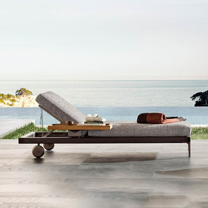 Chaise <span class=keywords><strong>de</strong></span> plage moderne <span class=keywords><strong>de</strong></span> luxe pour l'extérieur chaises longues <span class=keywords><strong>de</strong></span> <span class=keywords><strong>jardin</strong></span> côté piscine mobilier d'extérieur pour hôtel chaises <span class=keywords><strong>de</strong></span> plage à cadre en aluminium - Product Image 2