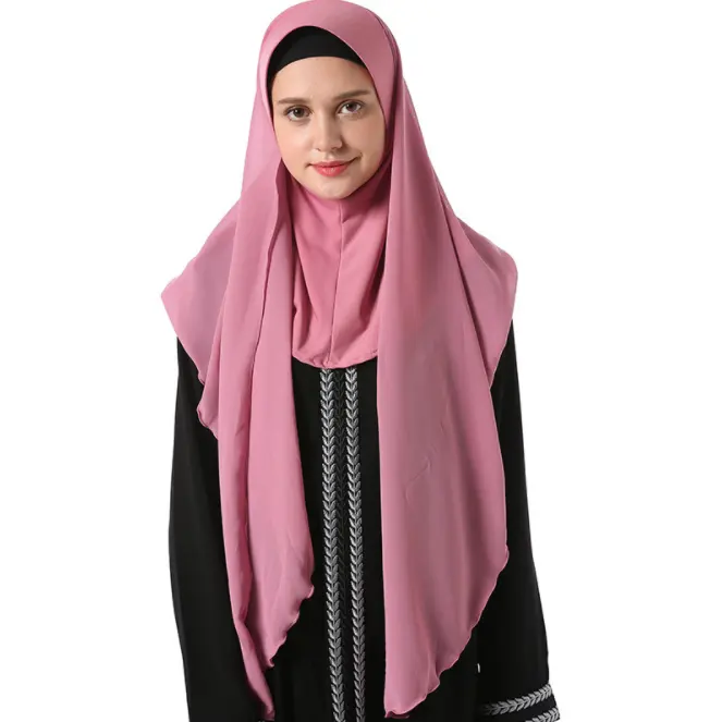 2021 new underscarf custom plain instant chiffon hijab with inner jersey bonnet caps headscarf long satin lining cap shawl scarf